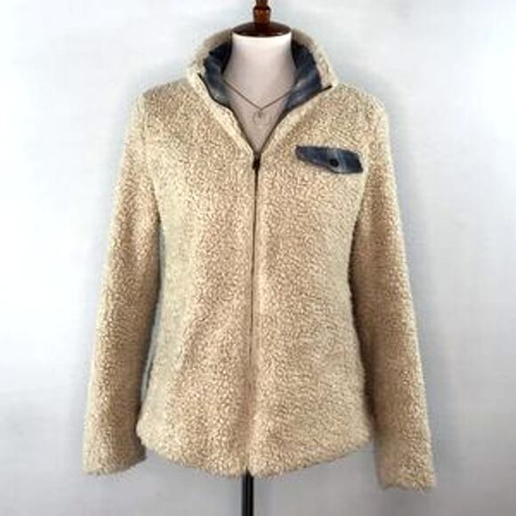 Pendleton Women's  Sherpa Shearling Fuzzy Fleece Zip Up Jacket Pocket Size small - Picture 1 of 5